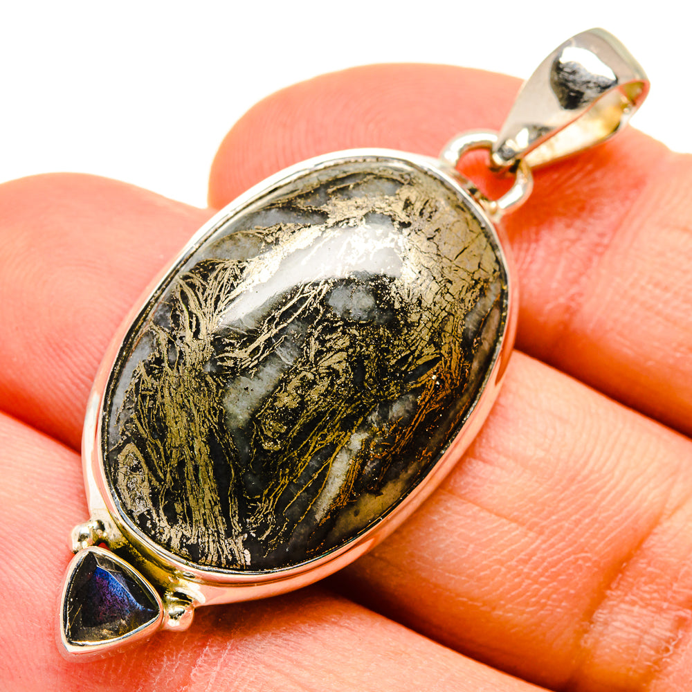 Pyrite Agate Pendants handcrafted by Anasilvercos - PD755798