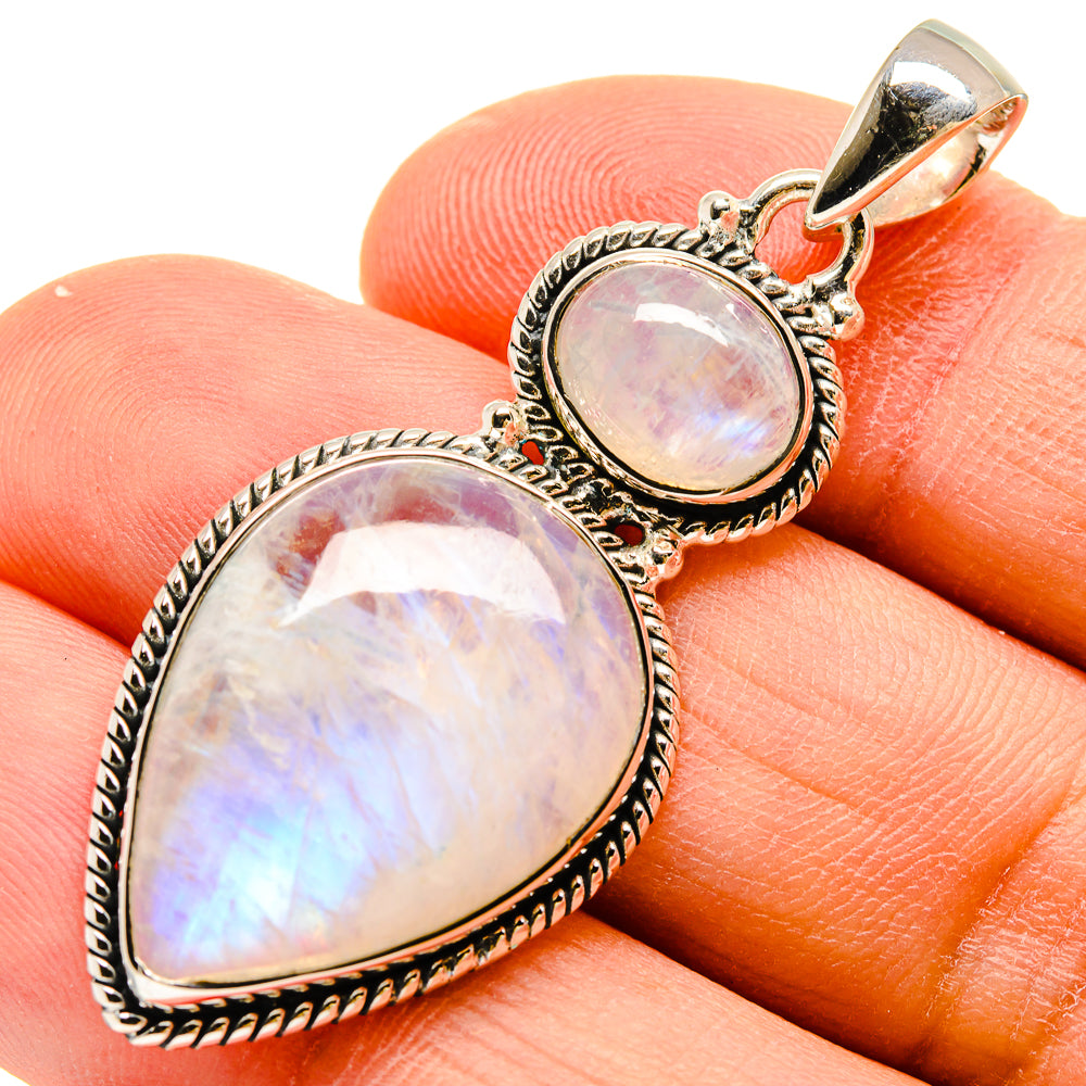 Rainbow Moonstone Pendants handcrafted by Anasilvercos - PD755819