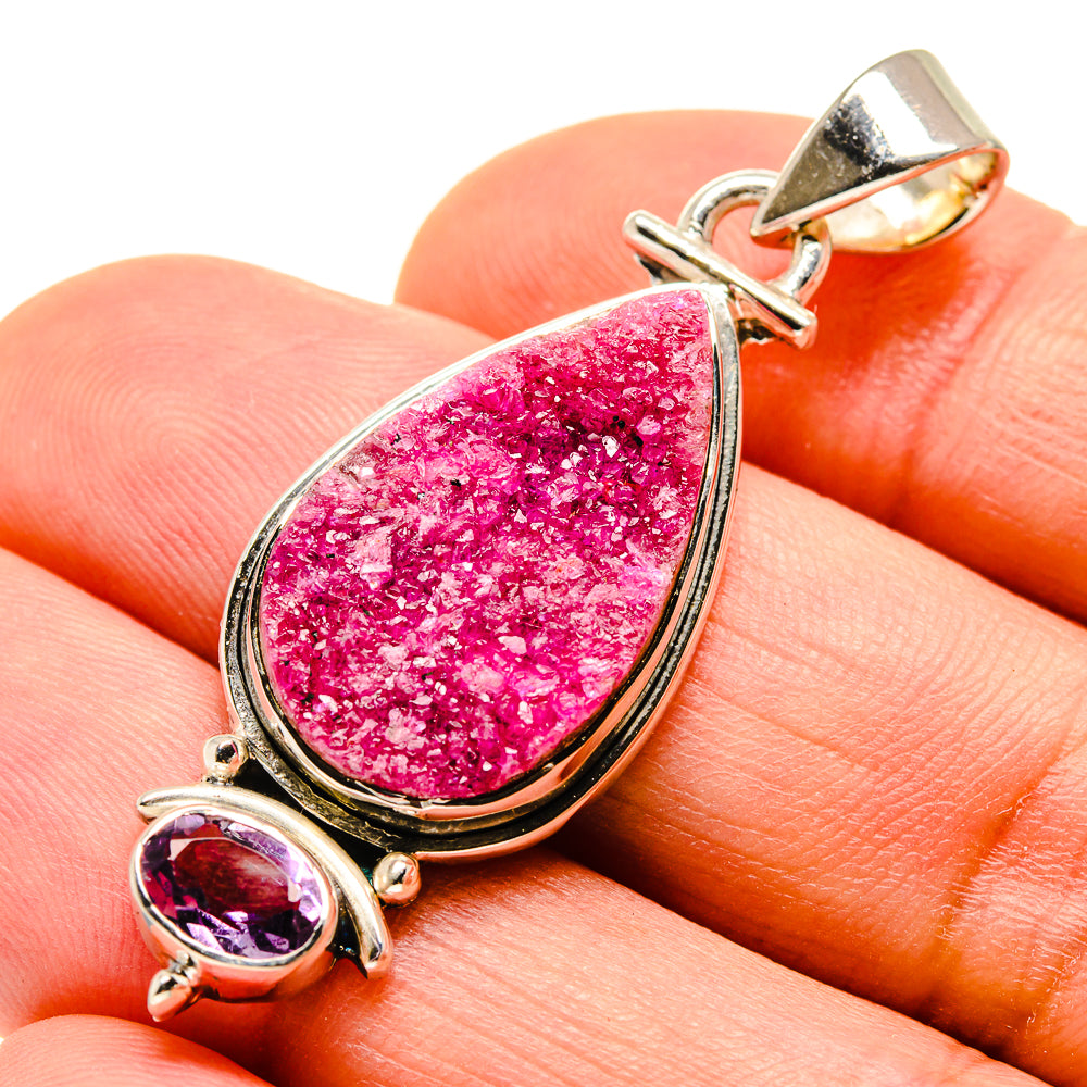 Cobalto Calcite Druzy Pendants handcrafted by Anasilvercos - PD755854