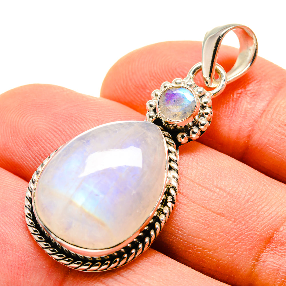 Rainbow Moonstone Pendants handcrafted by Anasilvercos - PD755862