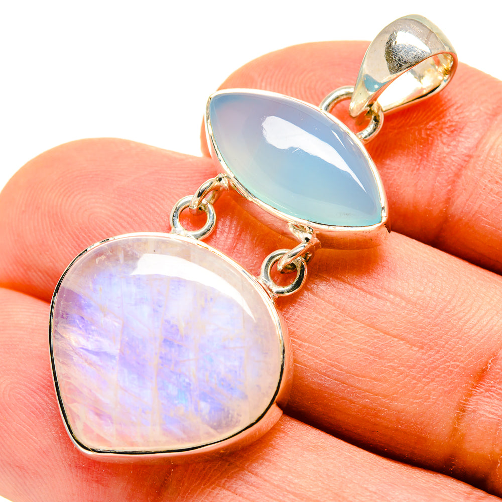 Rainbow Moonstone Pendants handcrafted by Anasilvercos - PD755870