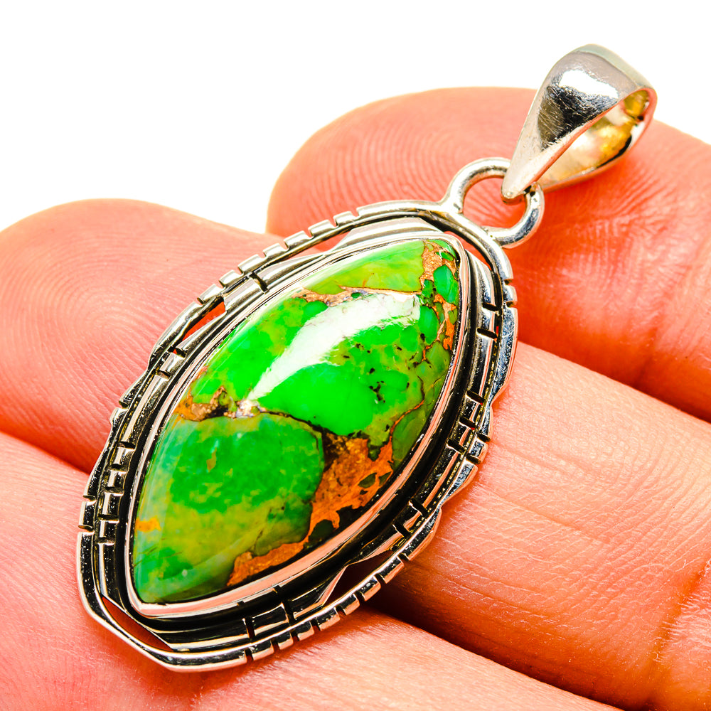 Green Copper Composite Turquoise Pendants handcrafted by Anasilvercos - PD755881