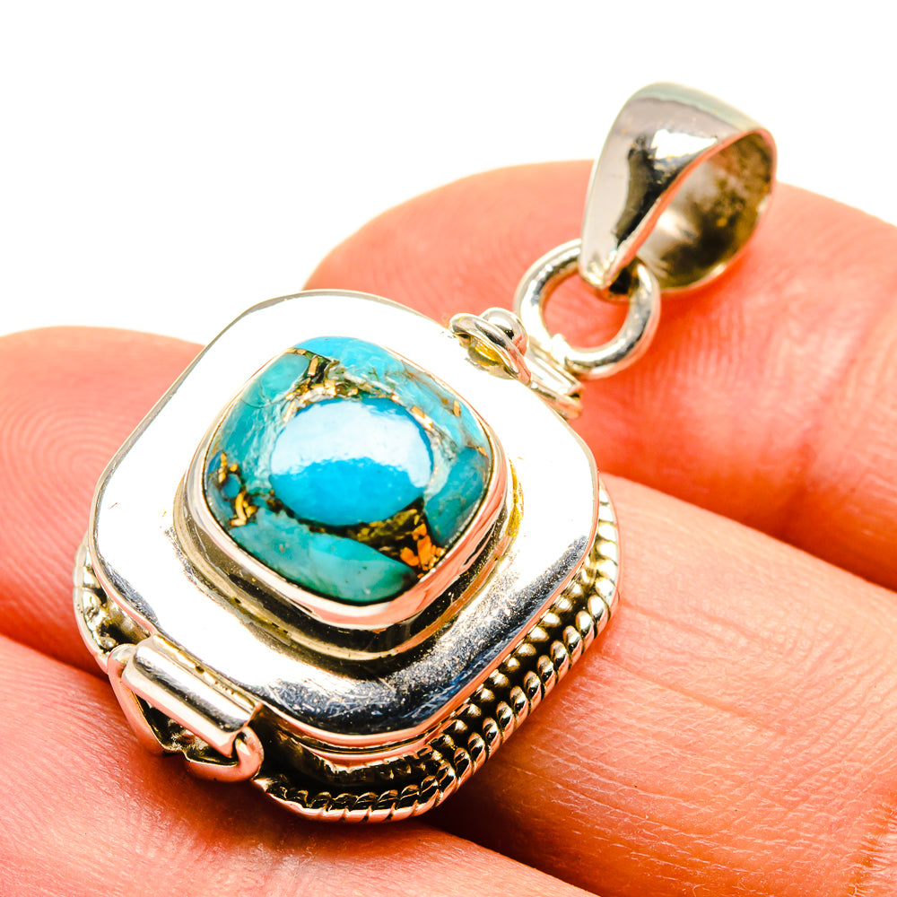 Blue Copper Composite Turquoise Pendants handcrafted by Anasilvercos - PD755889