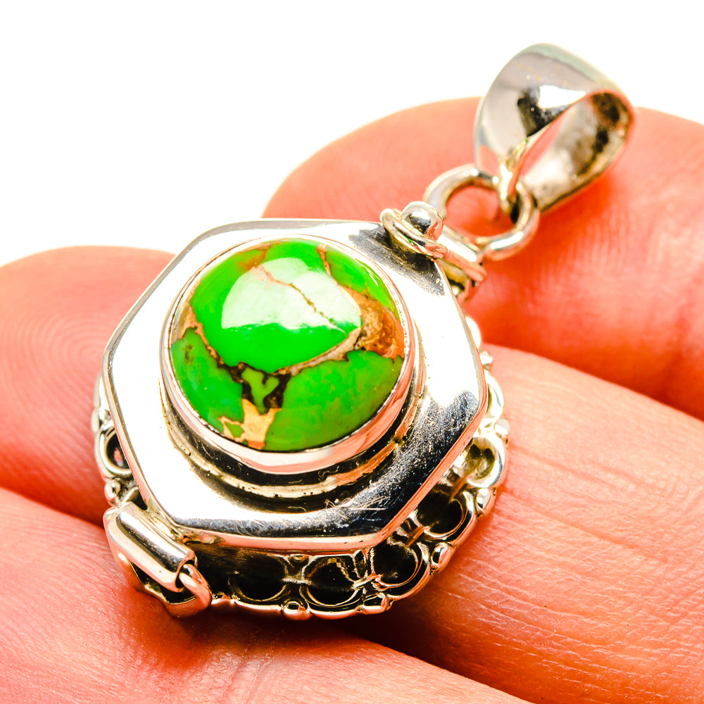 Green Copper Composite Turquoise Pendants handcrafted by Anasilvercos - PD755890