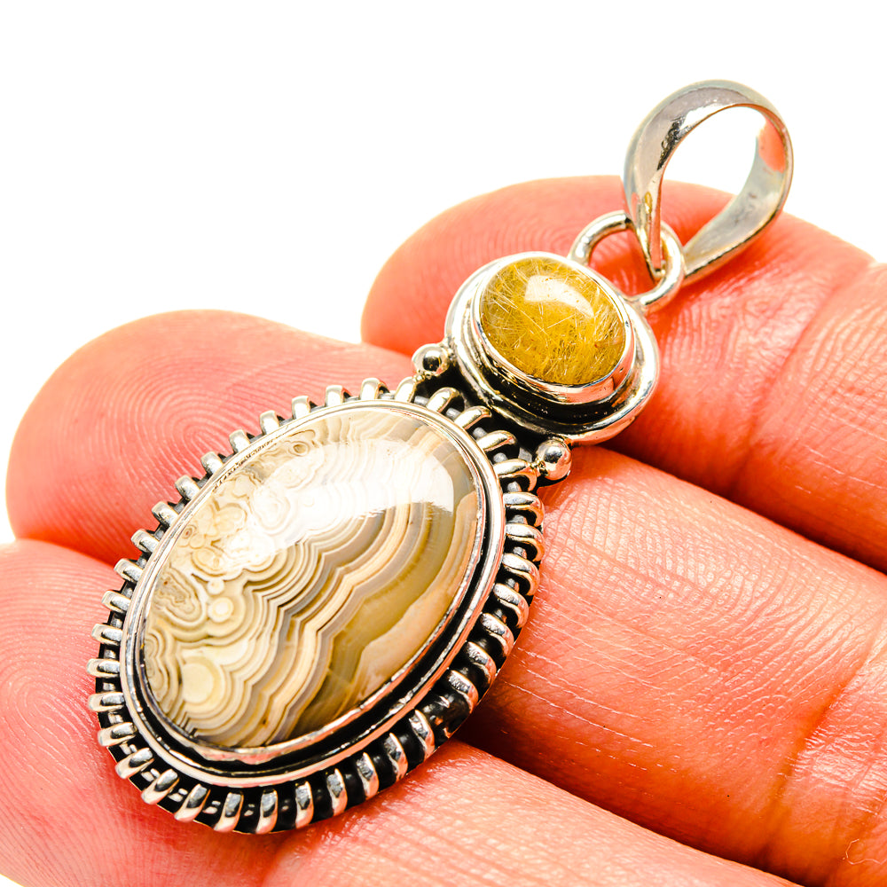 Laguna Lace Agate Pendants handcrafted by Anasilvercos - PD755923