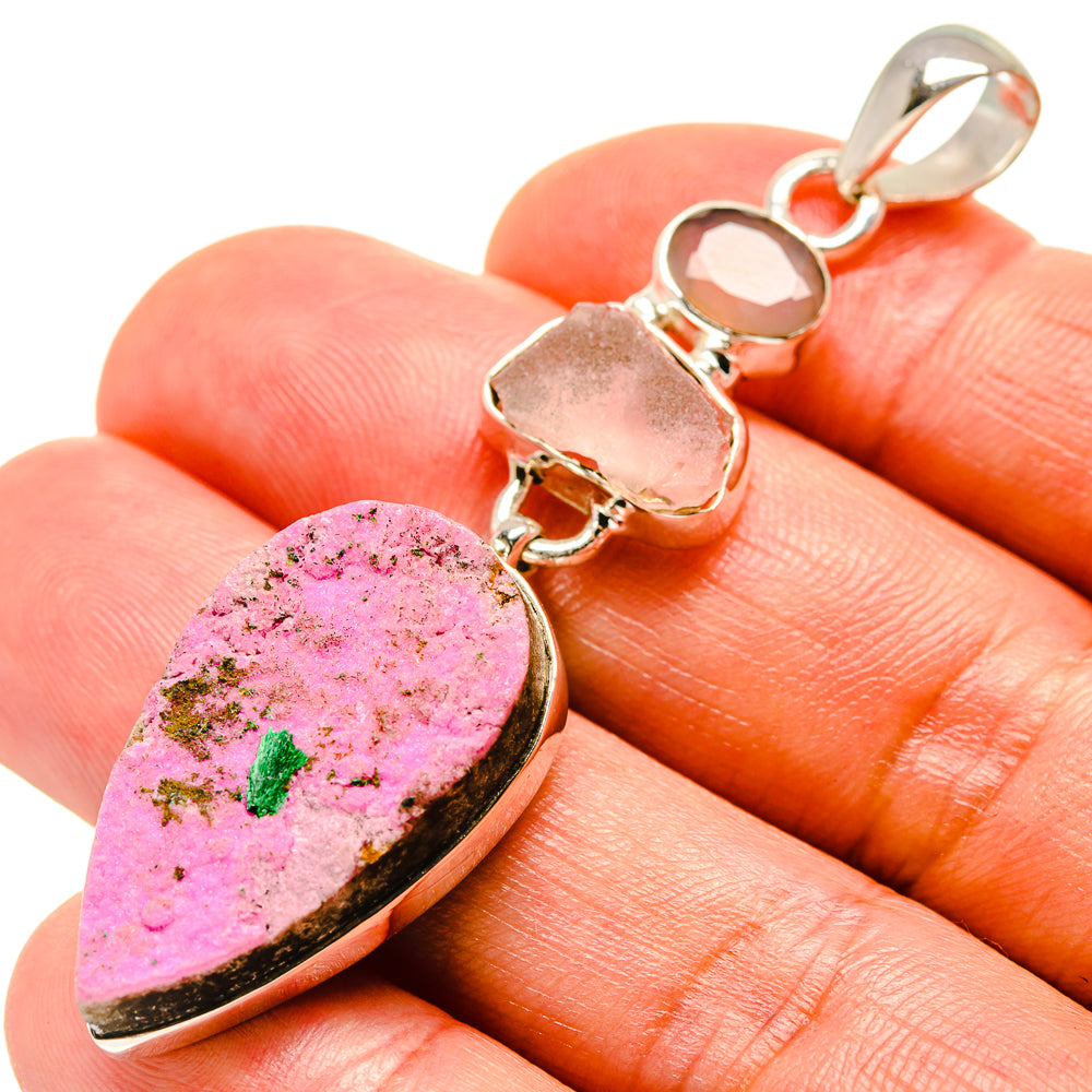 Cobalto Calcite Druzy Pendants handcrafted by Anasilvercos - PD755931