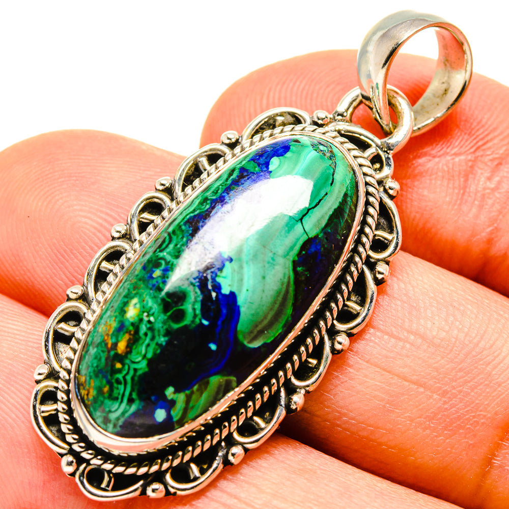 Malachite In Chrysocolla Pendants handcrafted by Anasilvercos - PD755990