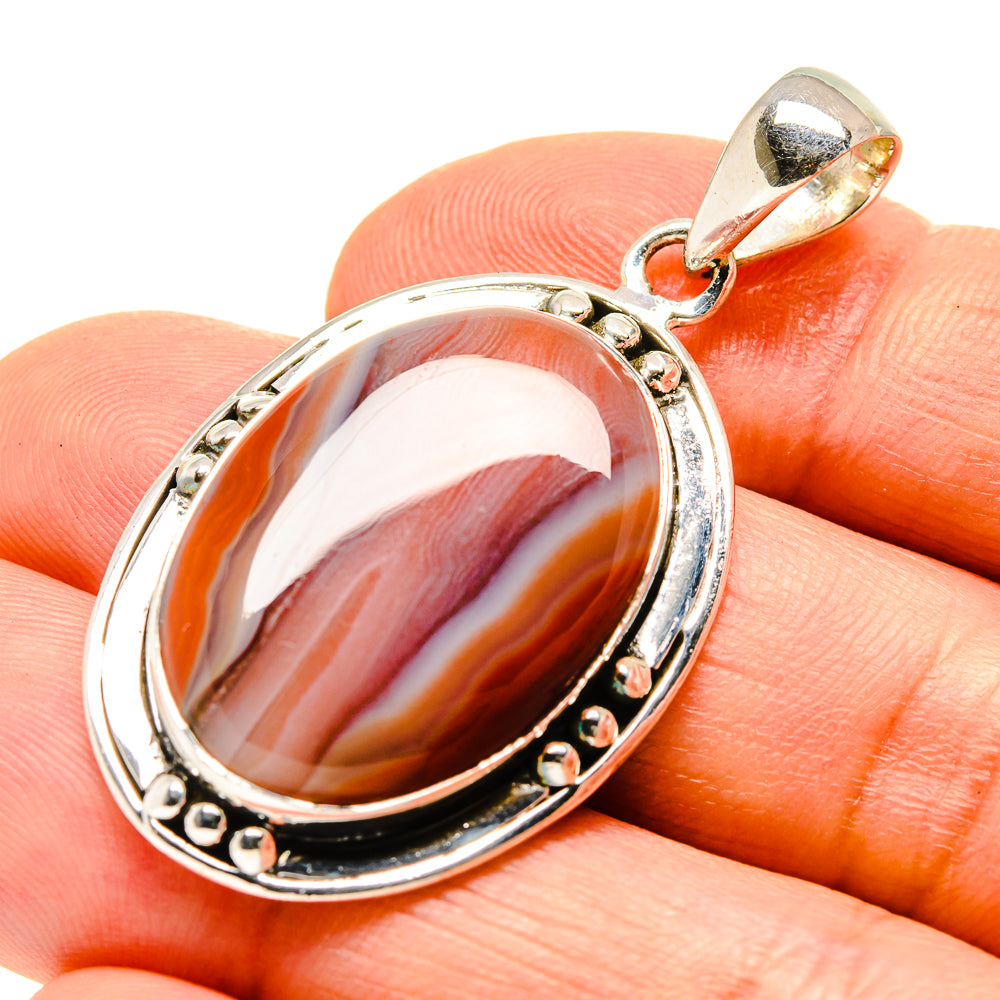 Red Botswana Agate Pendants handcrafted by Anasilvercos - PD756002