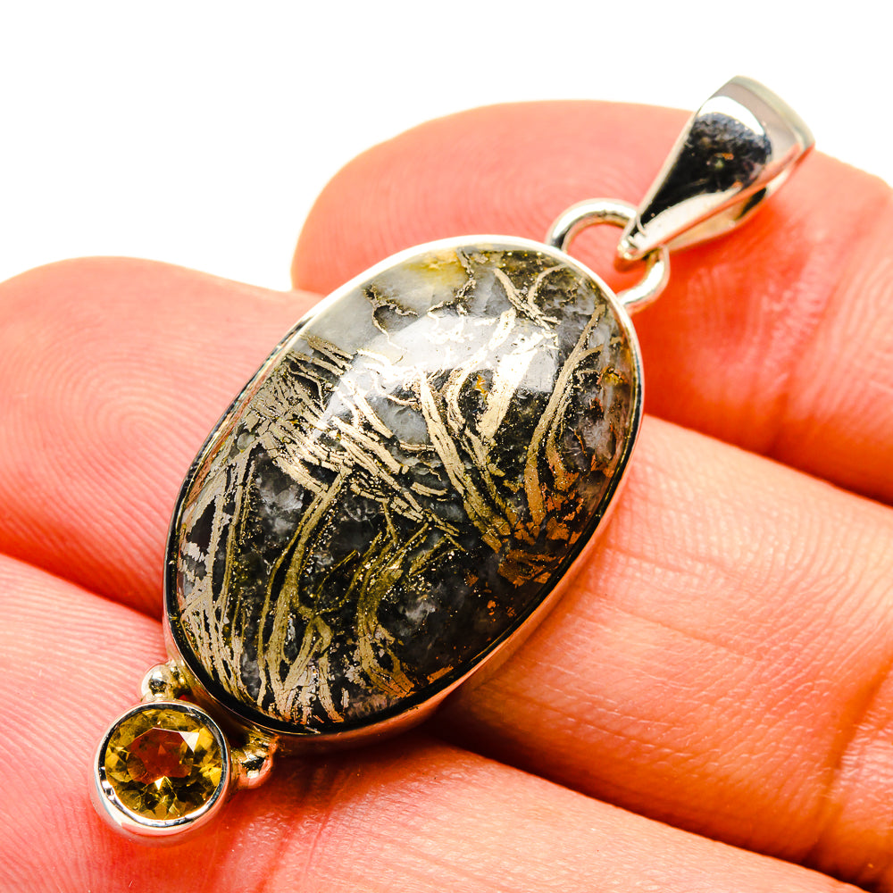 Pyrite Agate Pendants handcrafted by Anasilvercos - PD756067