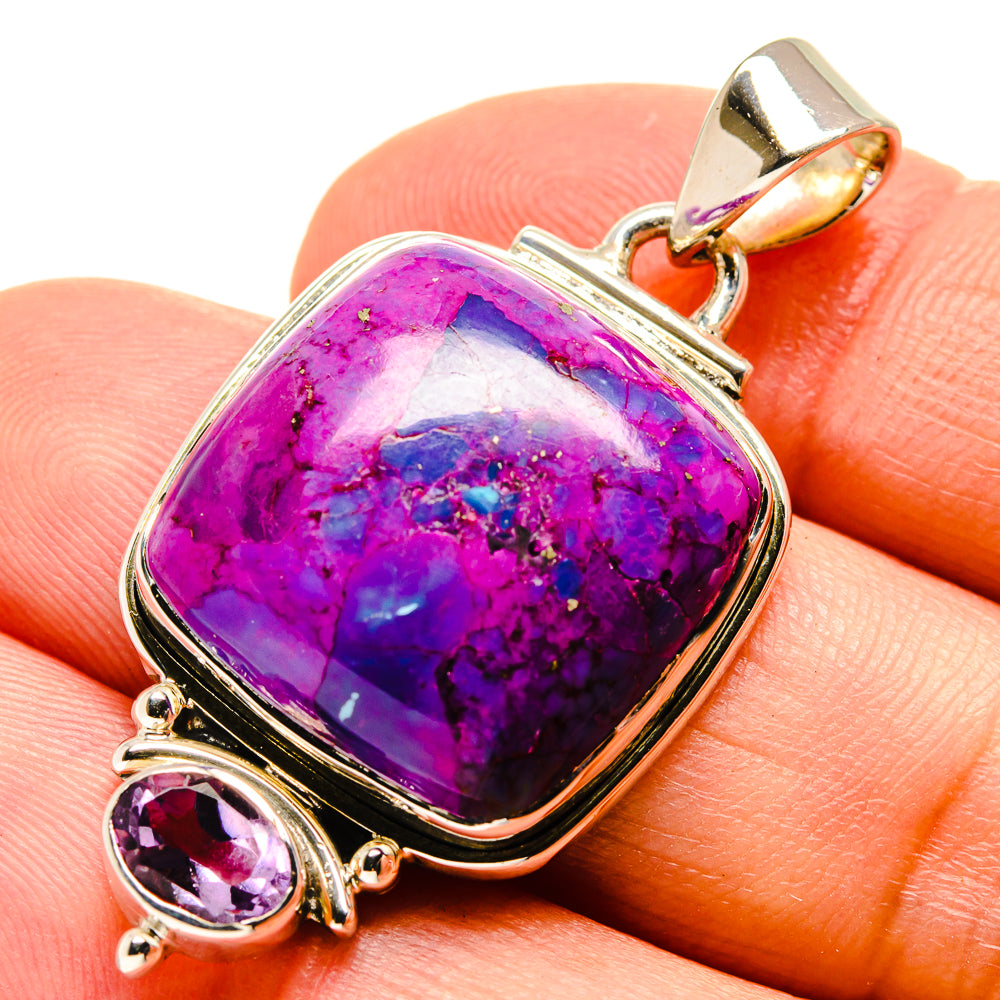 Purple Copper Composite Turquoise Pendants handcrafted by Anasilvercos - PD756086
