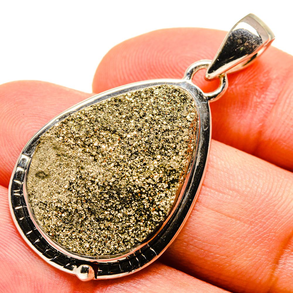 Spectro Pyrite Druzy Pendants handcrafted by Anasilvercos - PD756096