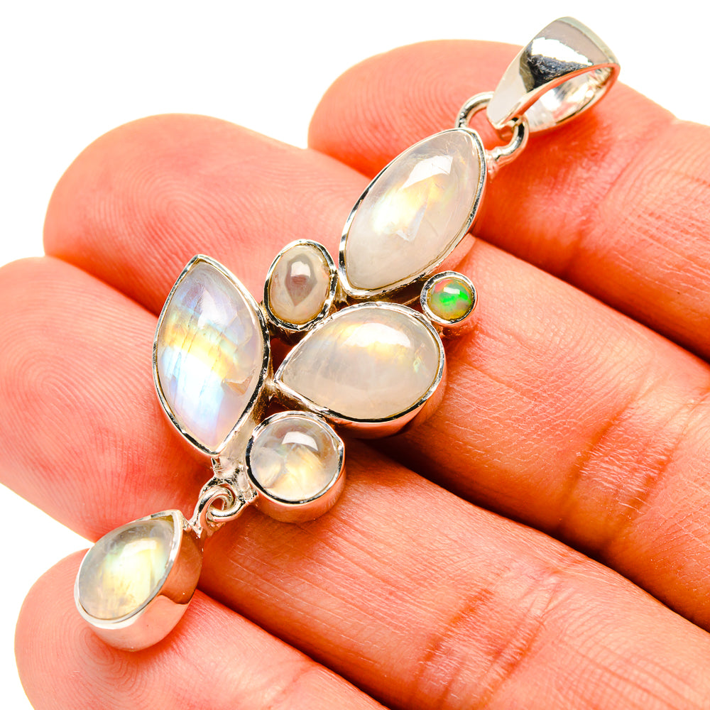Rainbow Moonstone Pendants handcrafted by Anasilvercos - PD756121