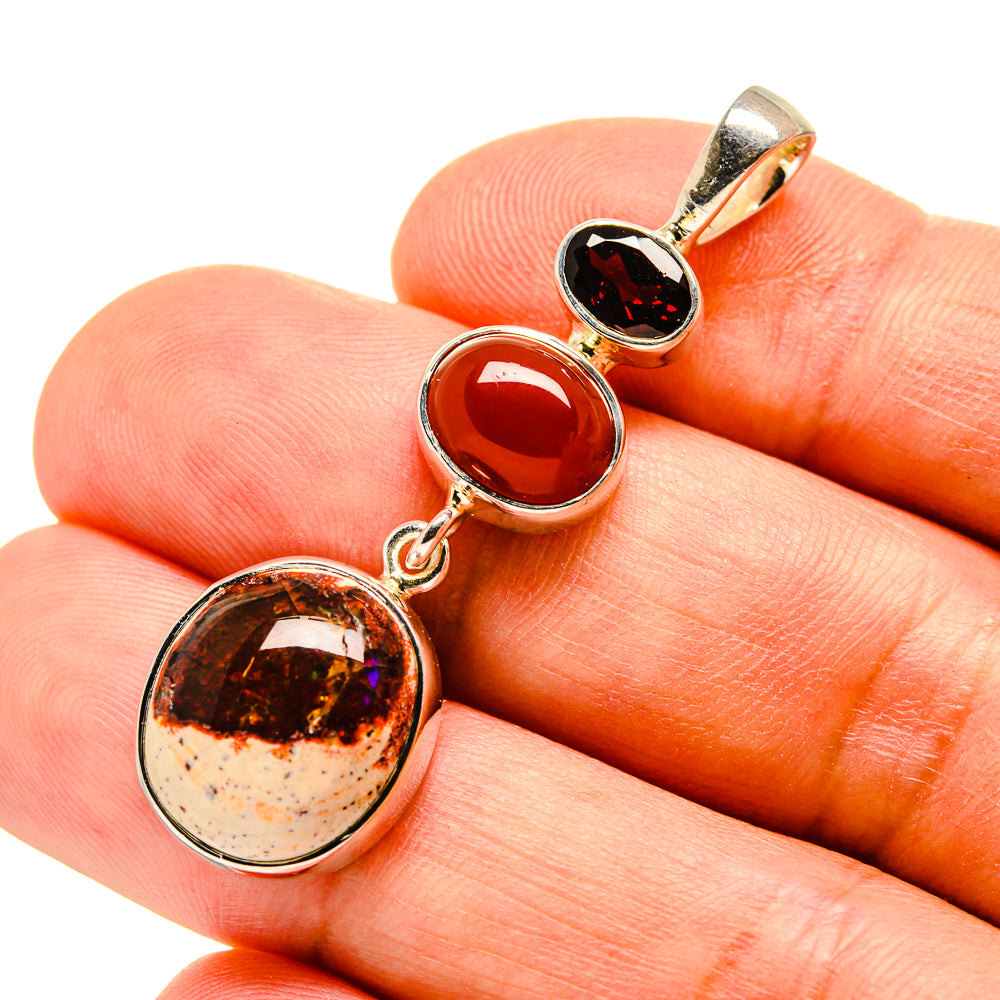 Mexican Fire Opal Pendants handcrafted by Anasilvercos - PD756148