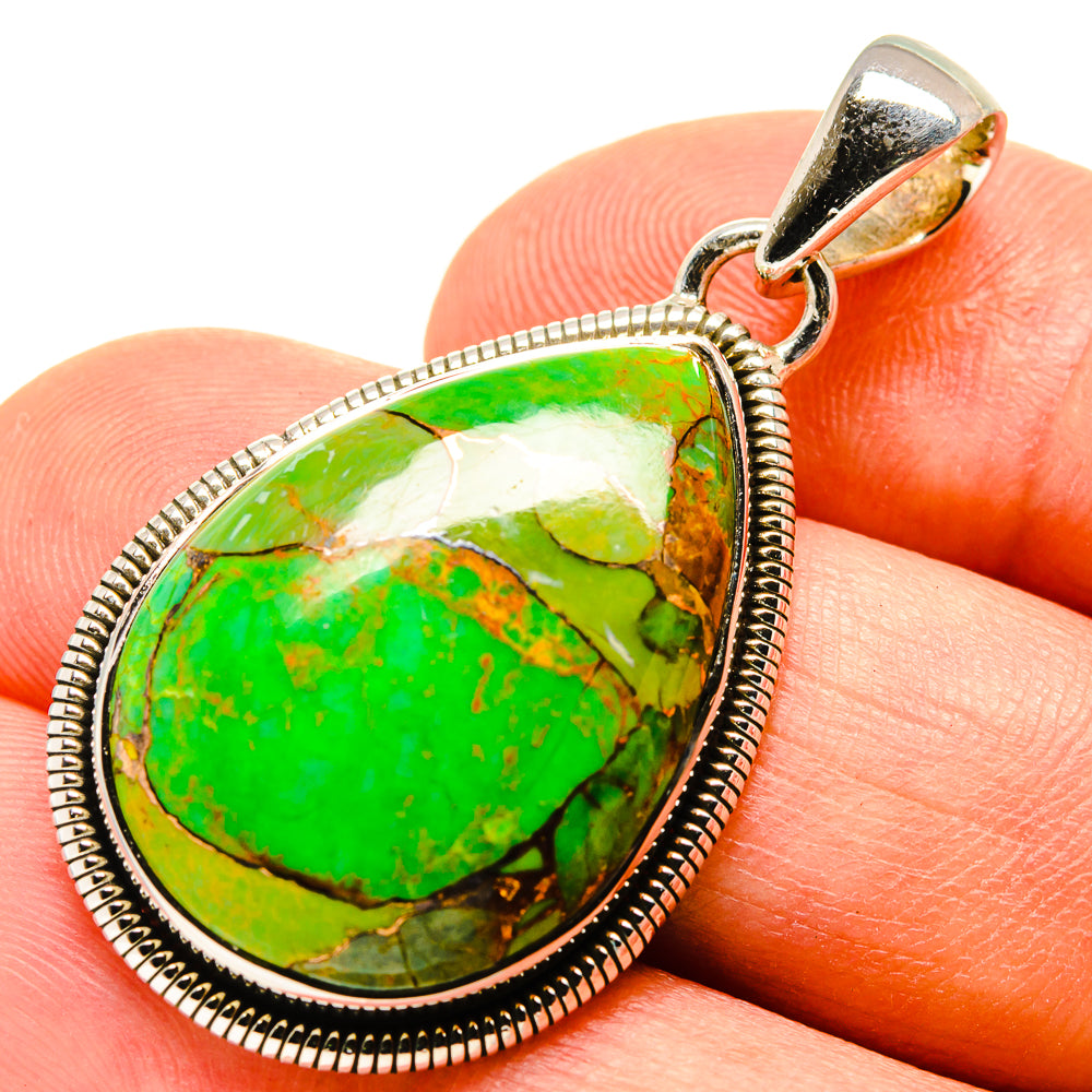 Green Copper Composite Turquoise Pendants handcrafted by Anasilvercos - PD756151