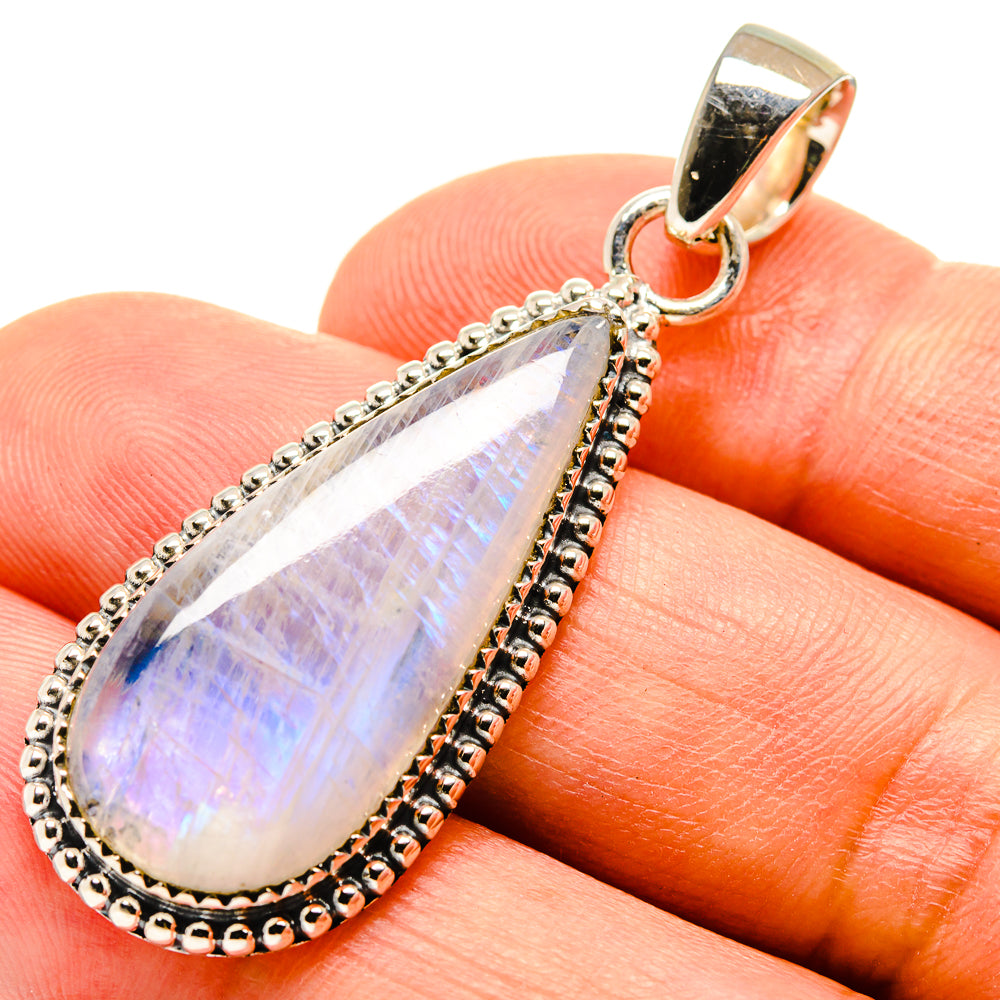 Rainbow Moonstone Pendants handcrafted by Anasilvercos - PD756156