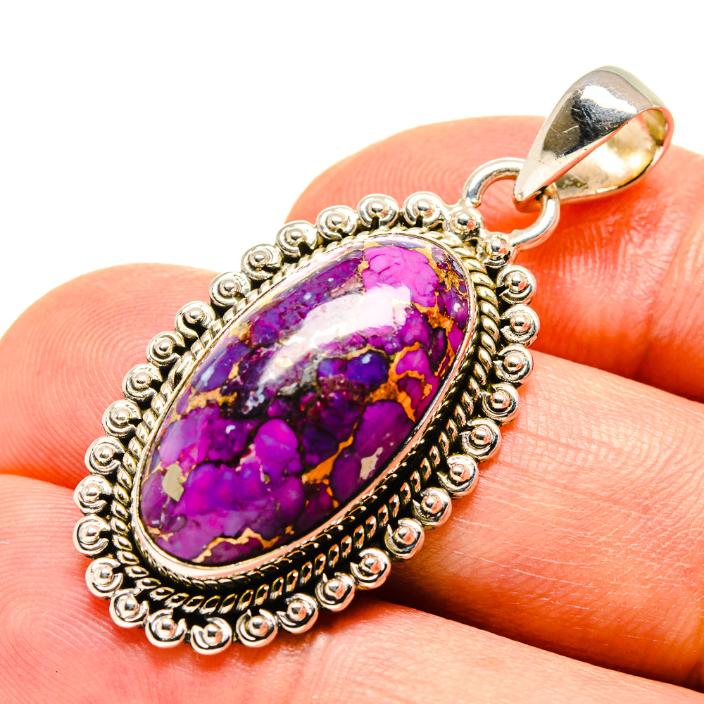 Purple Copper Composite Turquoise Pendants handcrafted by Anasilvercos - PD756164