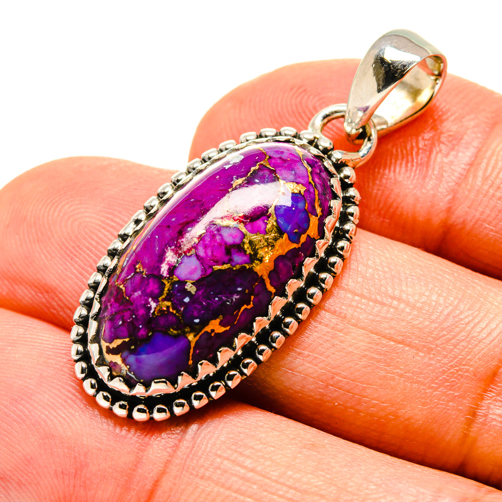 Purple Copper Composite Turquoise Pendants handcrafted by Anasilvercos - PD756218