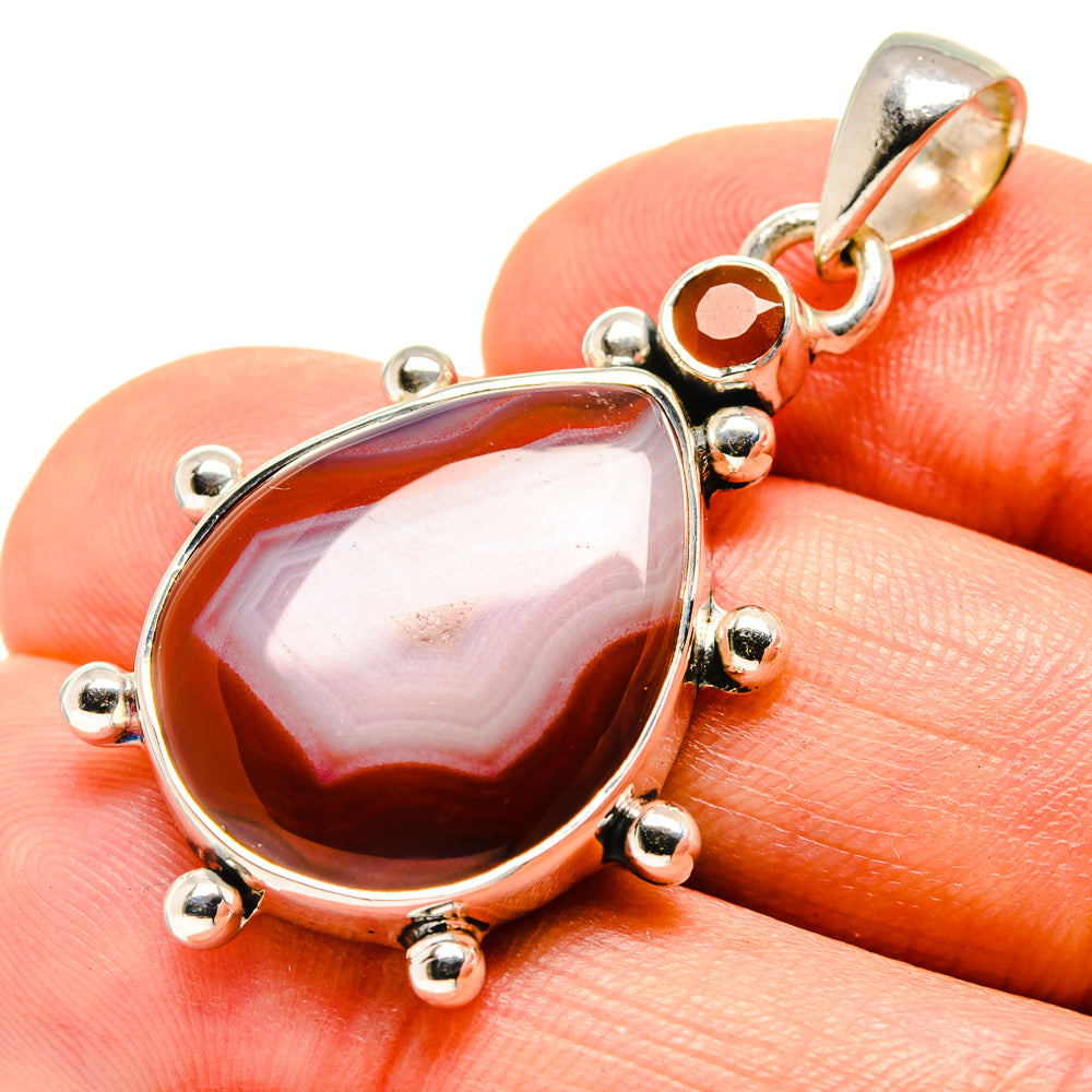 Red Botswana Agate Pendants handcrafted by Anasilvercos - PD756226