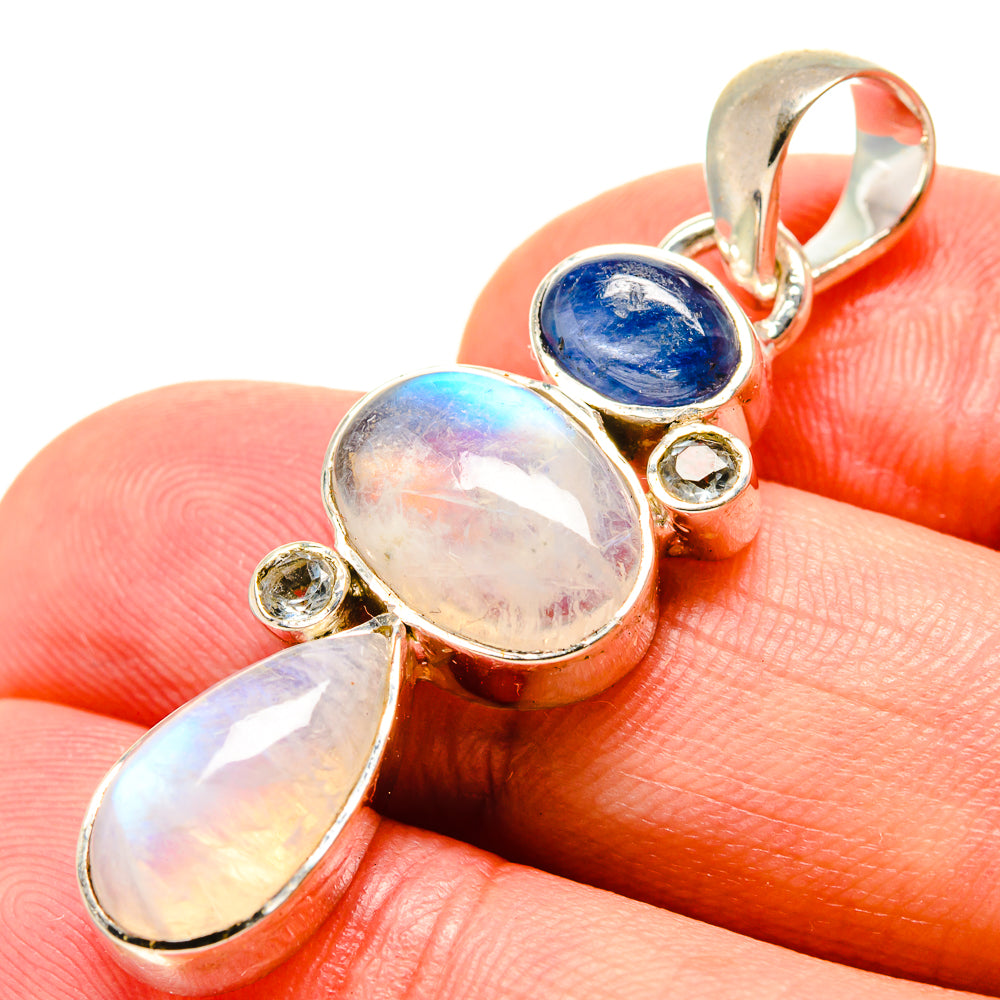 Rainbow Moonstone Pendants handcrafted by Anasilvercos - PD756274