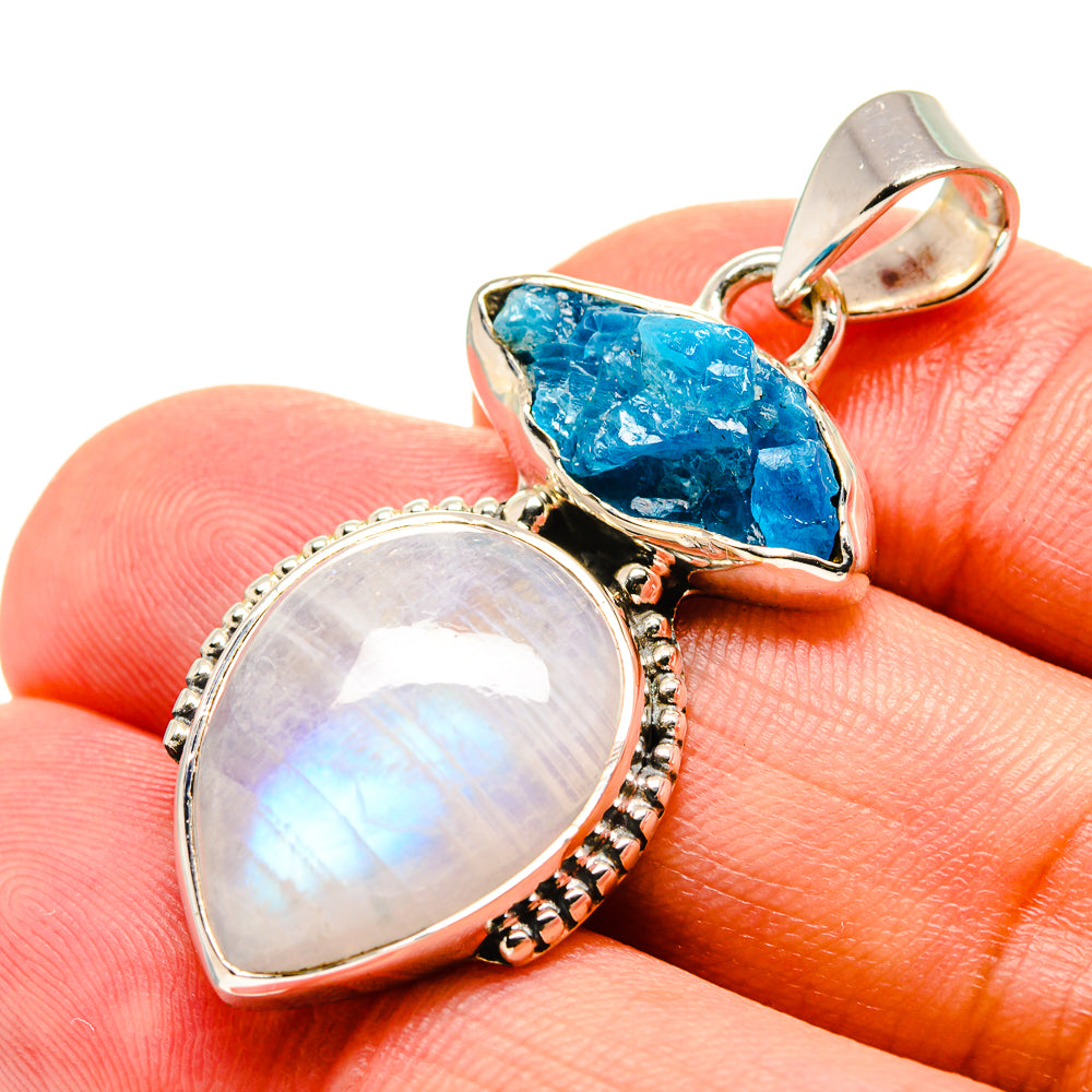 Rainbow Moonstone Pendants handcrafted by Anasilvercos - PD756275