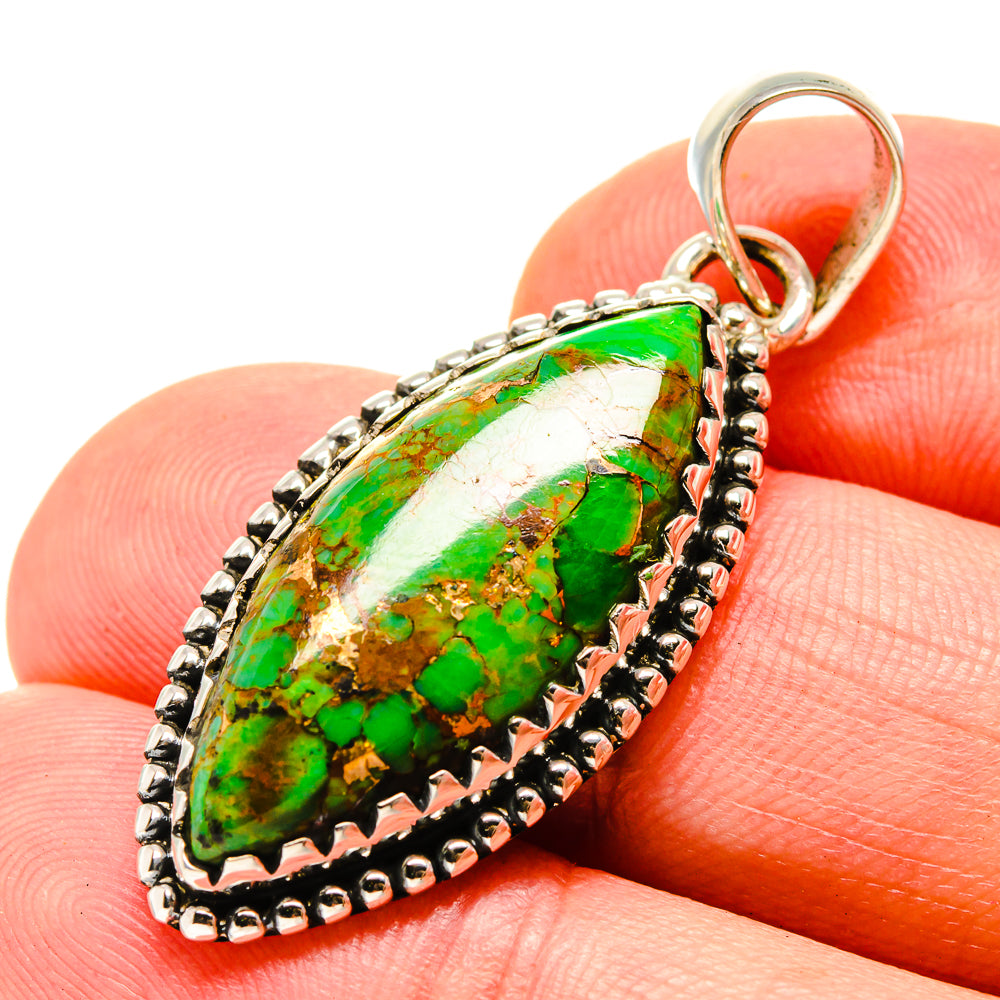 Green Copper Composite Turquoise Pendants handcrafted by Anasilvercos - PD756298