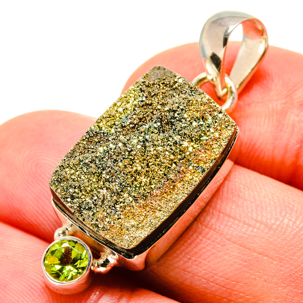 Spectro Pyrite Druzy Pendants handcrafted by Anasilvercos - PD756303