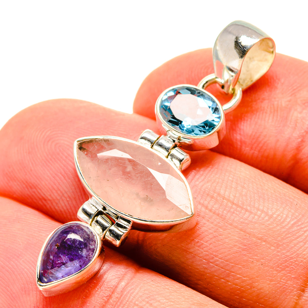 Rose Quartz Pendants handcrafted by Anasilvercos - PD756316