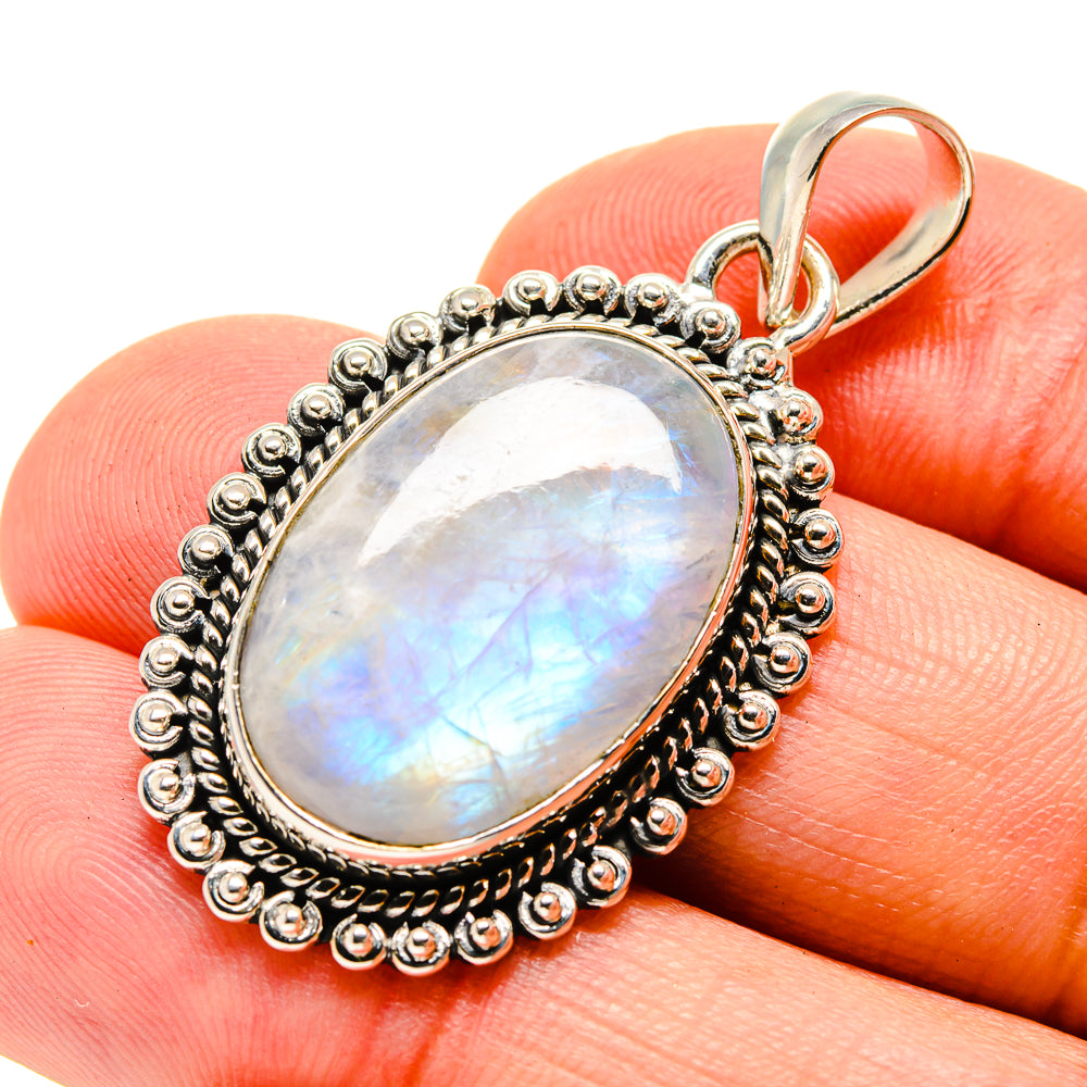 Rainbow Moonstone Pendants handcrafted by Anasilvercos - PD756331