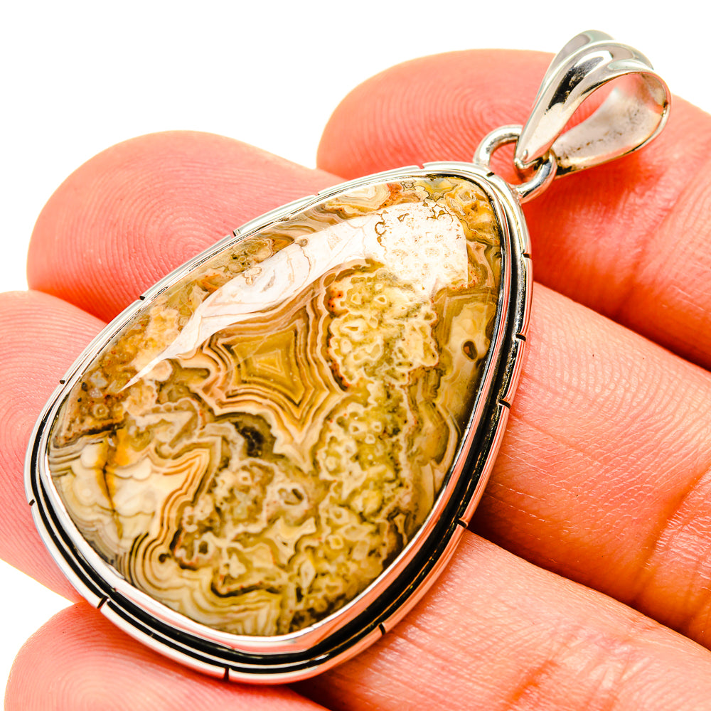 Laguna Lace Agate Pendants handcrafted by Anasilvercos - PD756364