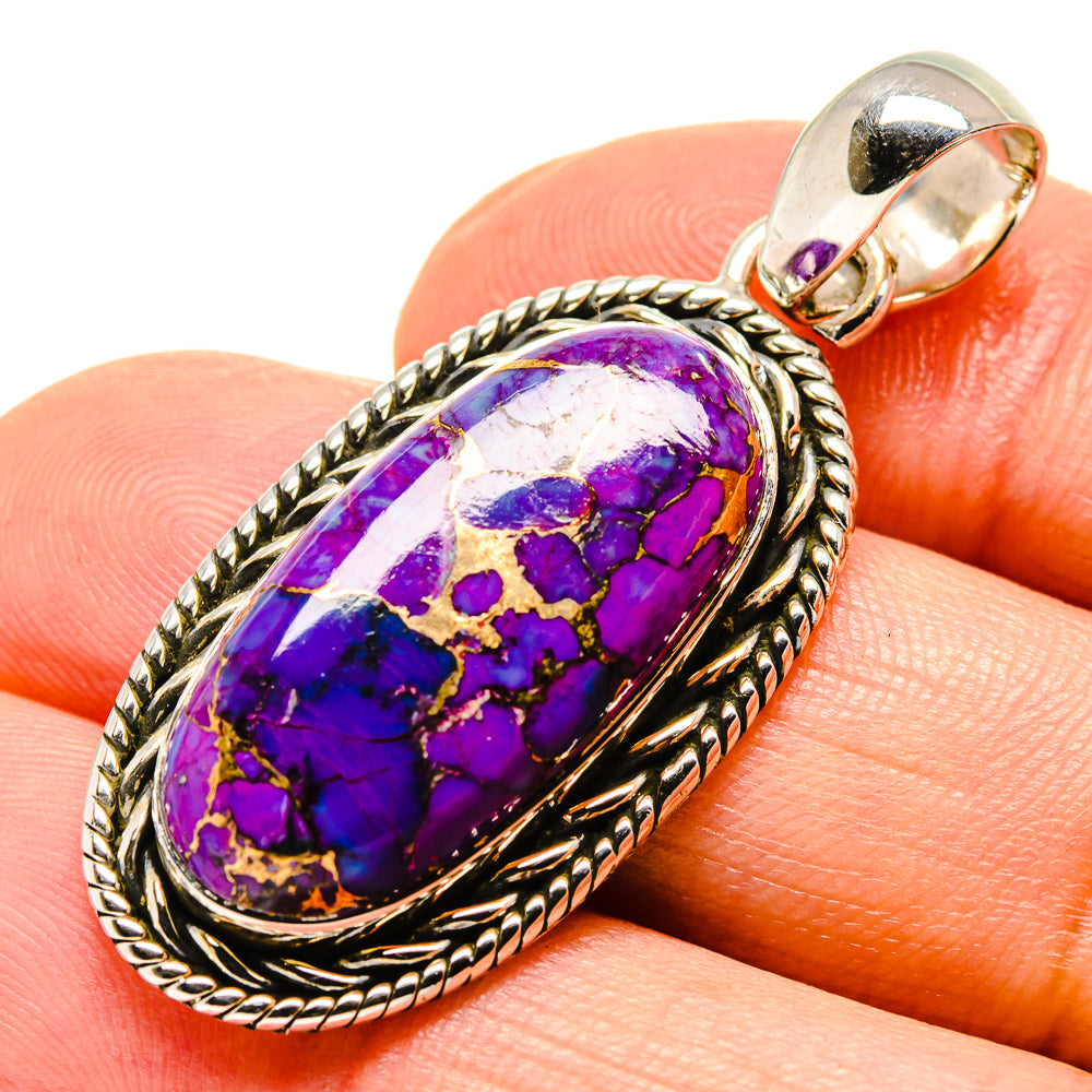 Purple Copper Composite Turquoise Pendants handcrafted by Anasilvercos - PD756397