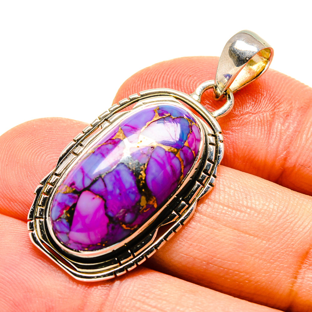 Purple Copper Composite Turquoise Pendants handcrafted by Anasilvercos - PD756423