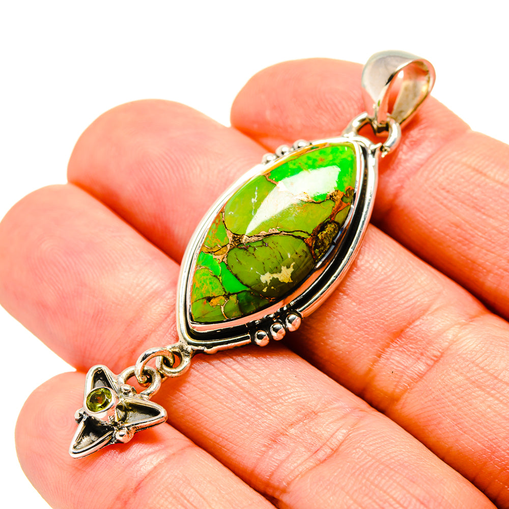 Green Copper Composite Turquoise Pendants handcrafted by Anasilvercos - PD756451
