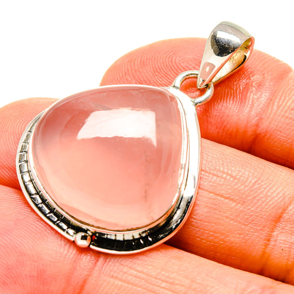 Rose Quartz Pendants handcrafted by Anasilvercos - PD756466