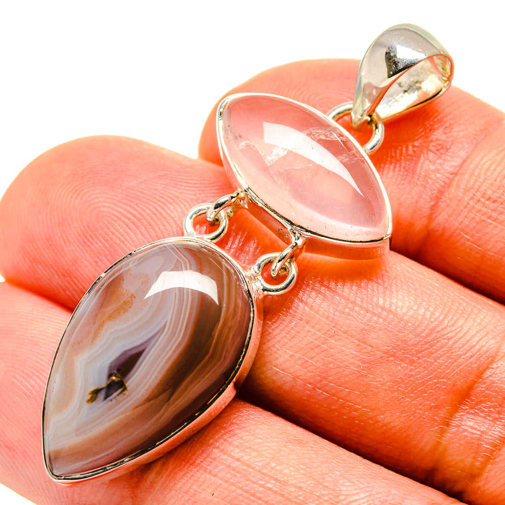 Botswana Agate Pendants handcrafted by Anasilvercos - PD756492