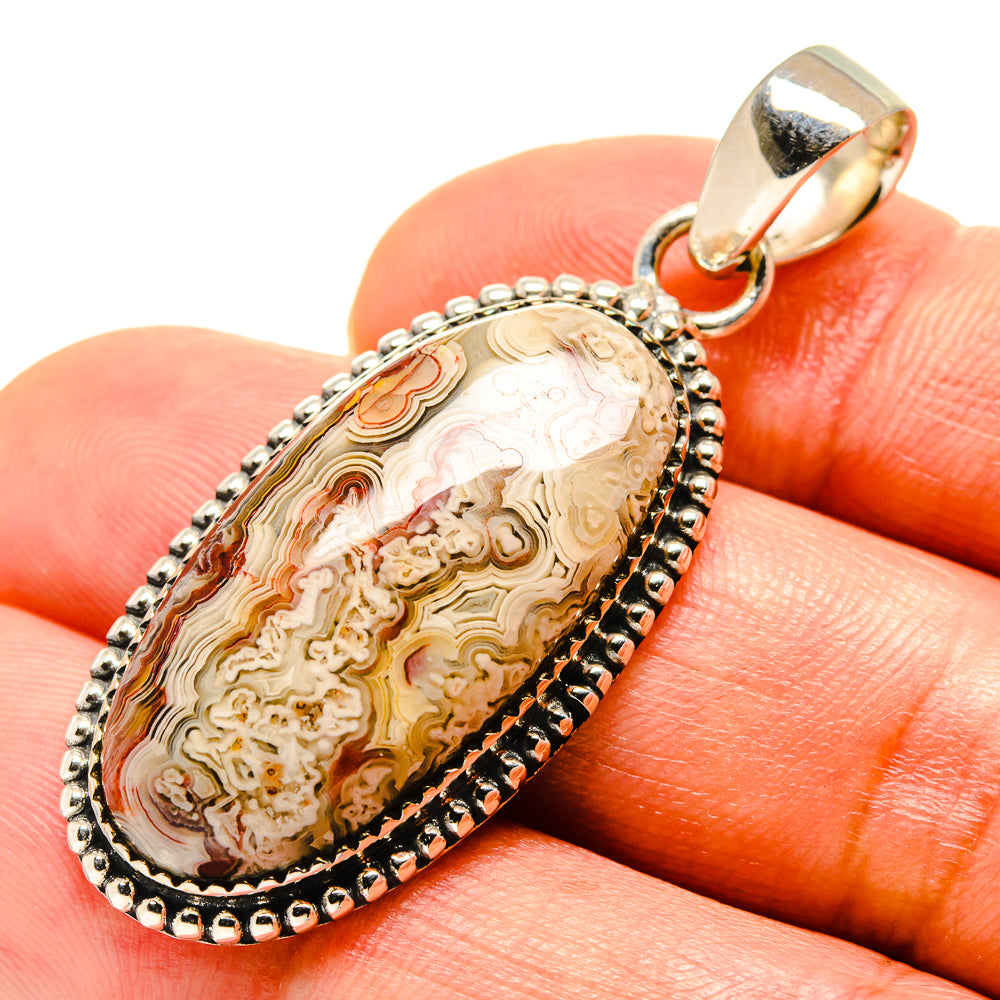 Laguna Lace Agate Pendants handcrafted by Anasilvercos - PD756524