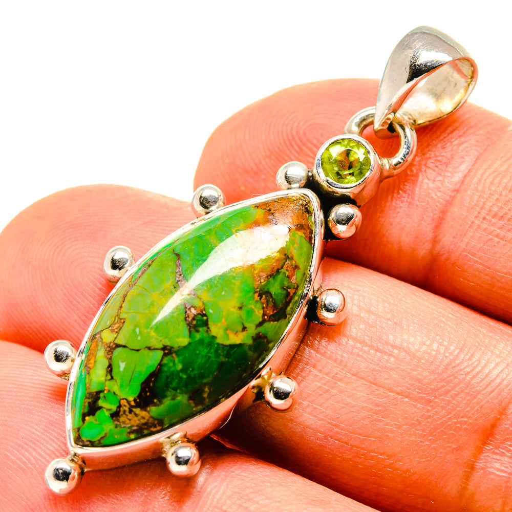 Green Copper Composite Turquoise Pendants handcrafted by Anasilvercos - PD756567