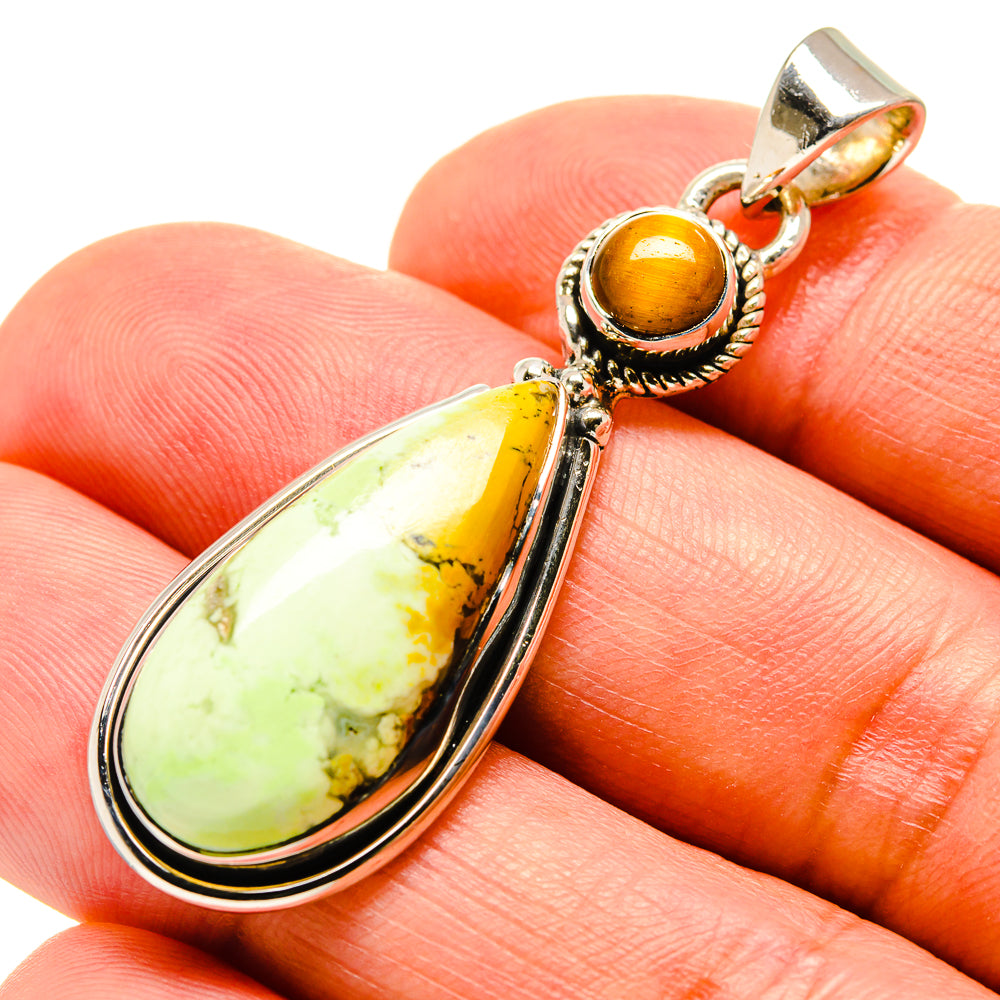 Lemon Chrysoprase Pendants handcrafted by Anasilvercos - PD756585