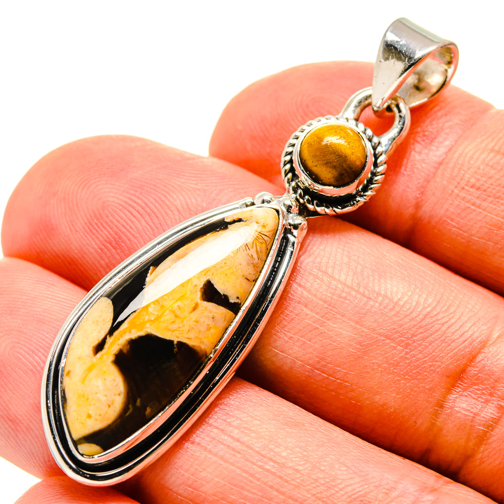 Peanut Wood Jasper Pendants handcrafted by Anasilvercos - PD756589