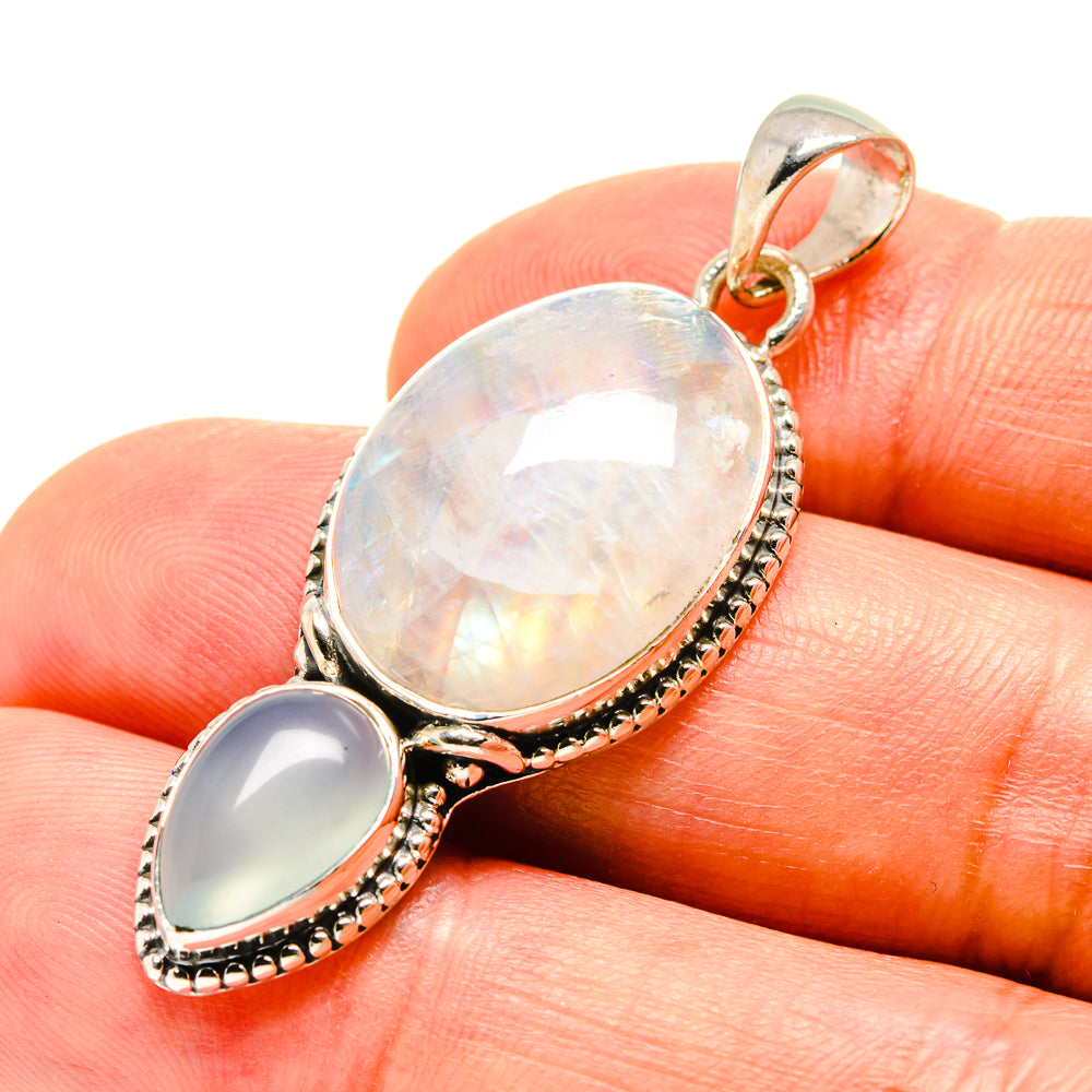 Rainbow Moonstone Pendants handcrafted by Anasilvercos - PD756601