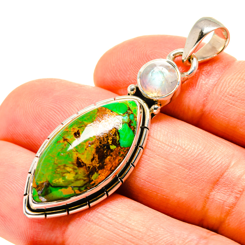 Green Copper Composite Turquoise Pendants handcrafted by Anasilvercos - PD756603