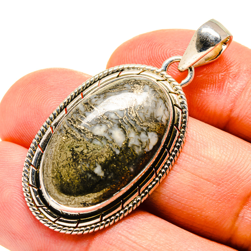 Pyrite Agate Pendants handcrafted by Anasilvercos - PD756665