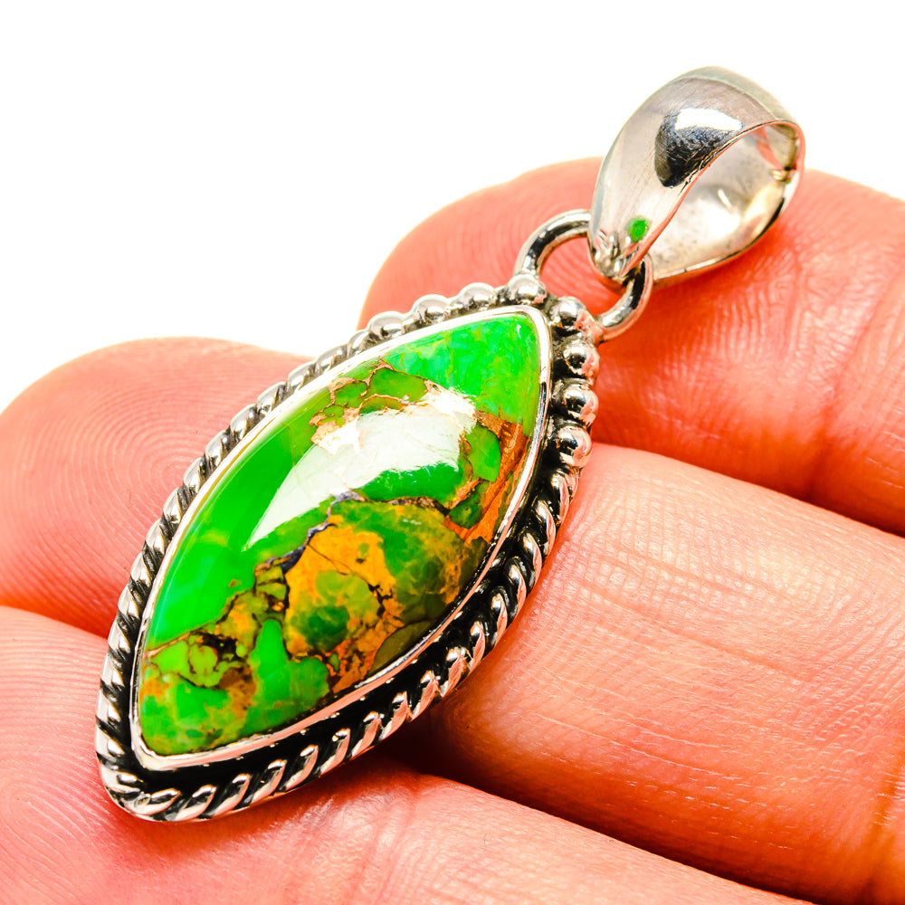 Green Copper Composite Turquoise Pendants handcrafted by Anasilvercos - PD756675