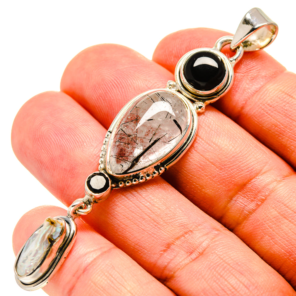 Tourmalinated Quartz Pendants handcrafted by Anasilvercos - PD756687