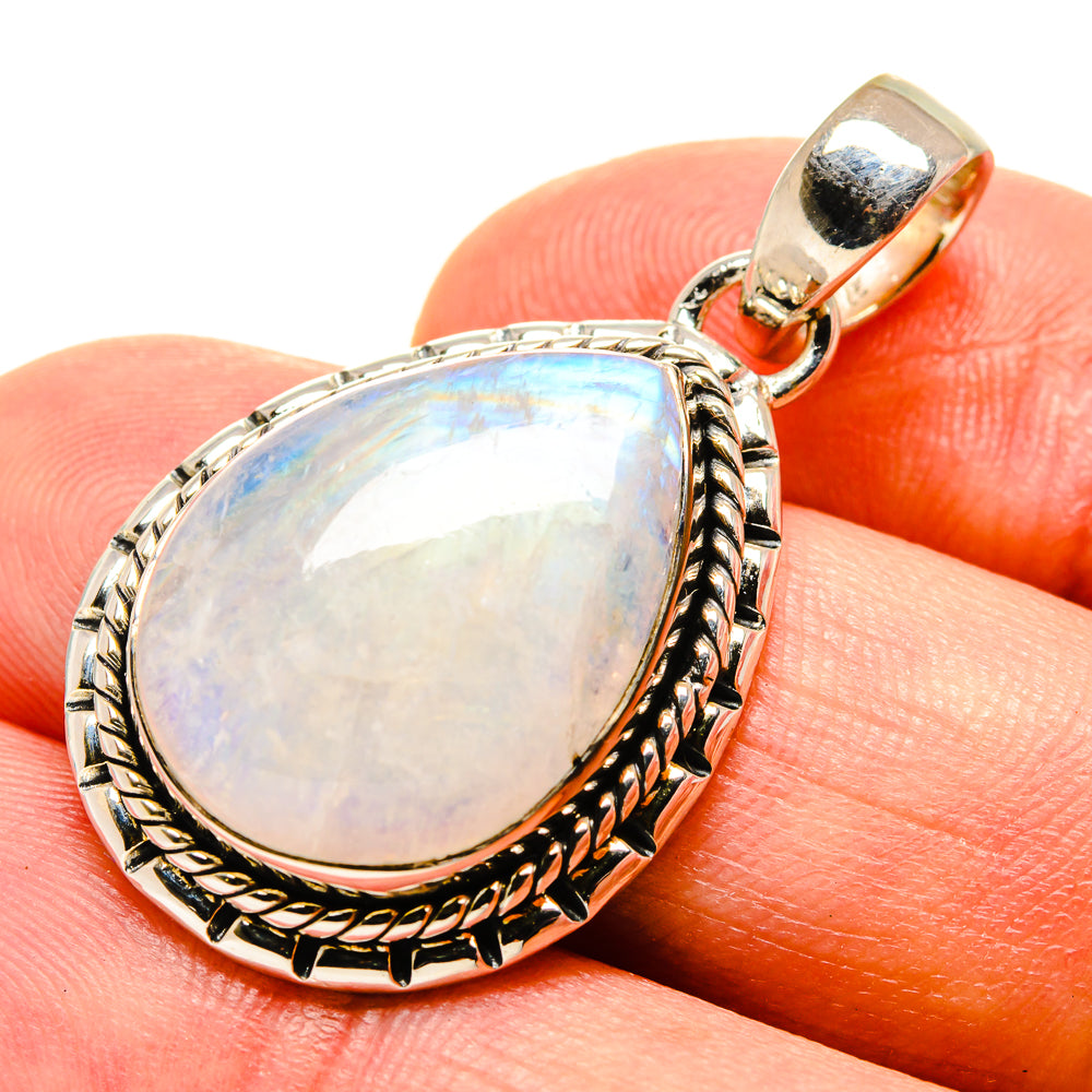 Rainbow Moonstone Pendants handcrafted by Anasilvercos - PD756708