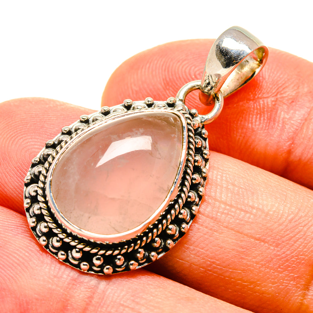 Rose Quartz Pendants handcrafted by Anasilvercos - PD756711