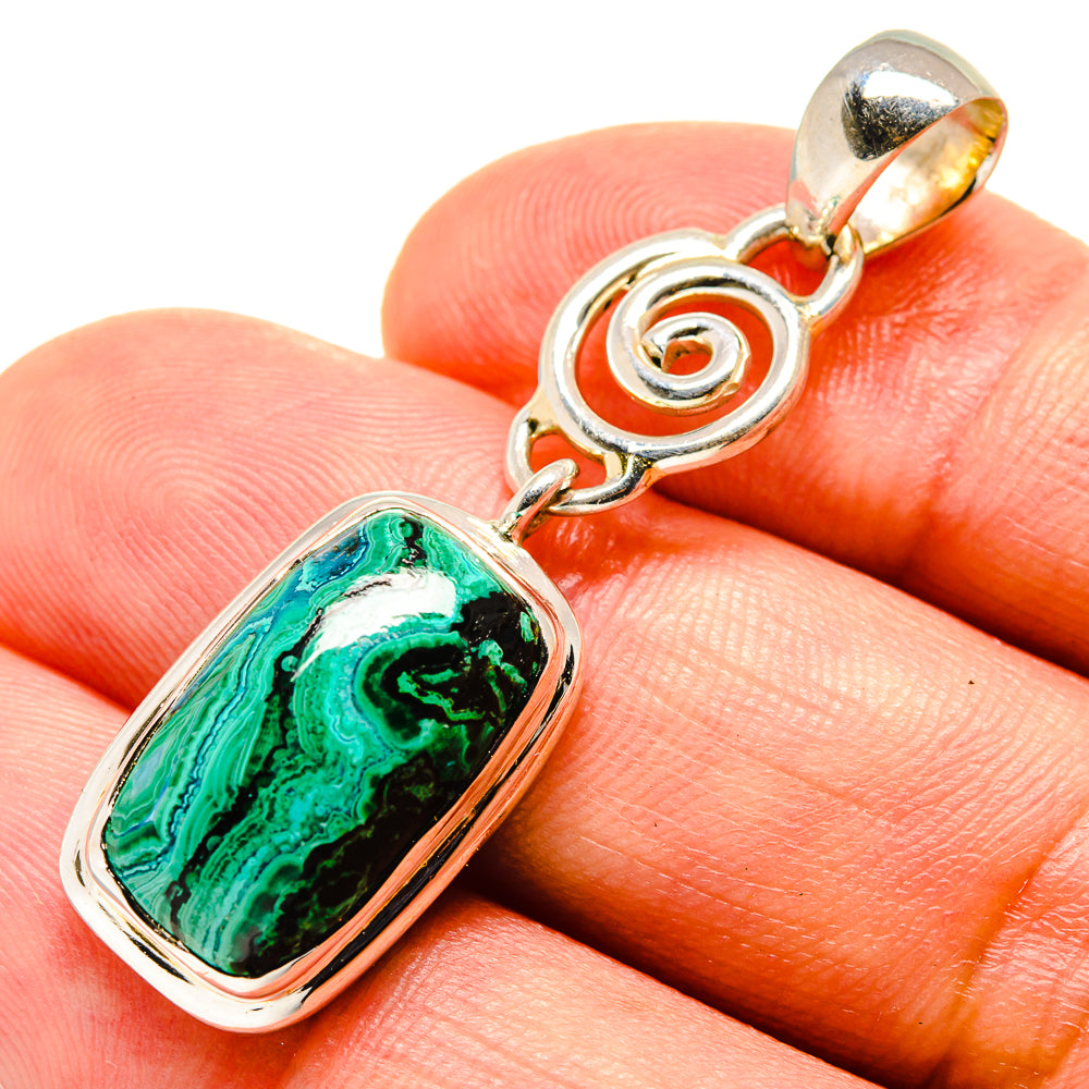 Malachite In Chrysocolla Pendants handcrafted by Anasilvercos - PD756751