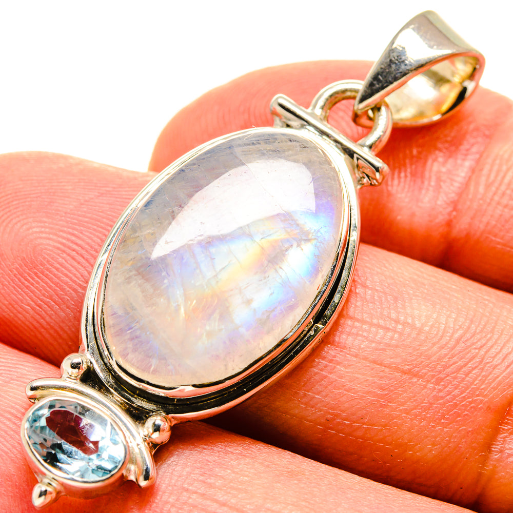 Rainbow Moonstone Pendants handcrafted by Anasilvercos - PD756766