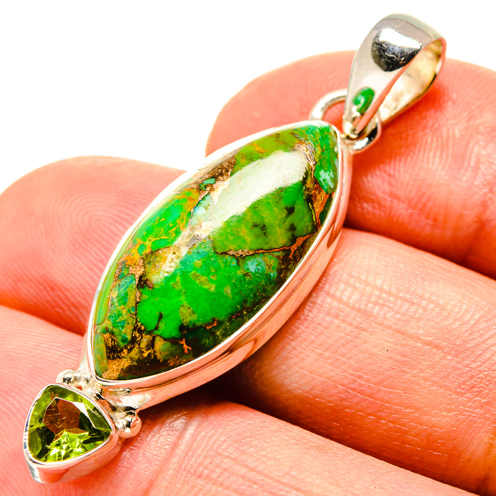 Green Copper Composite Turquoise Pendants handcrafted by Anasilvercos - PD756794