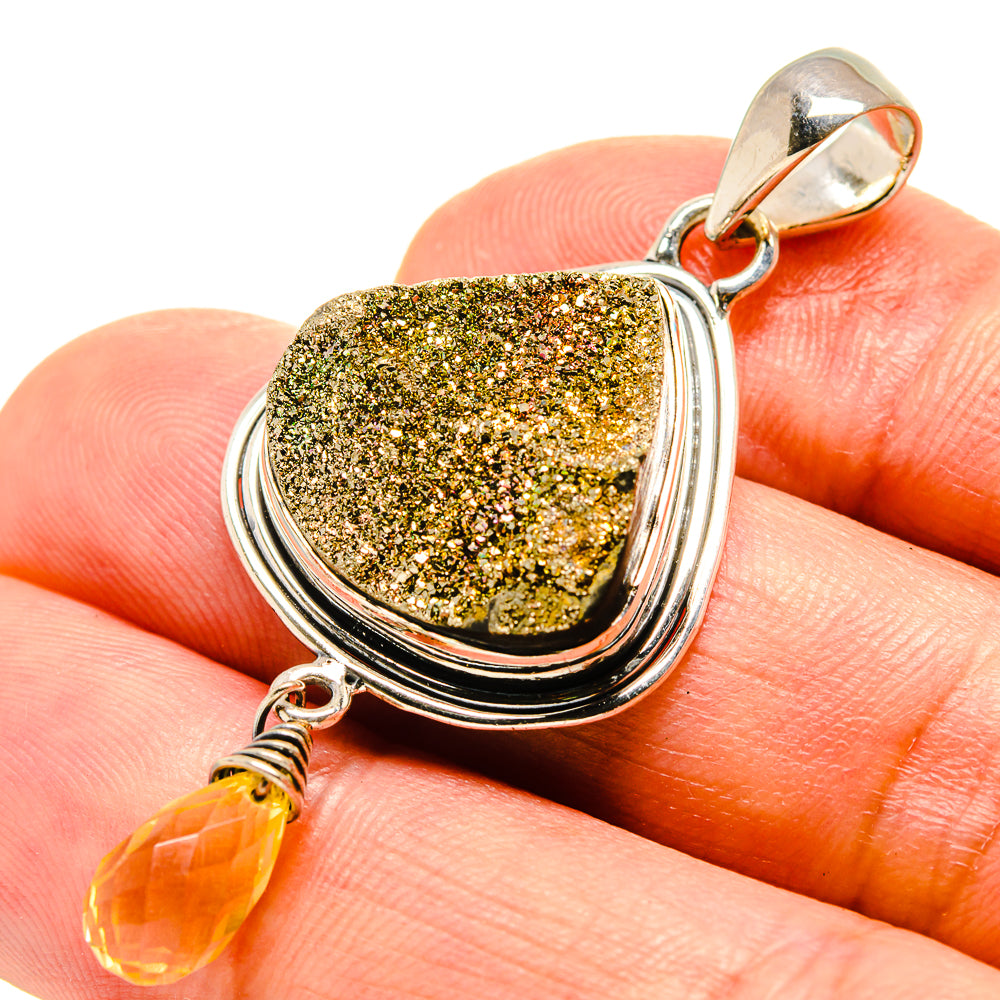 Spectro Pyrite Druzy Pendants handcrafted by Anasilvercos - PD756795