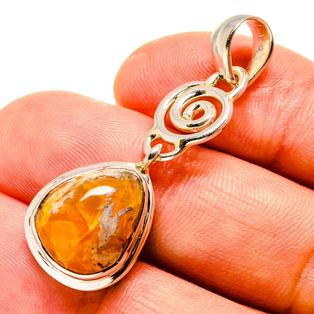 Mexican Fire Opal Pendants handcrafted by Anasilvercos - PD756799